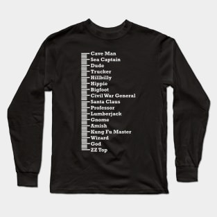 Measurement Chart Beard Long Sleeve T-Shirt